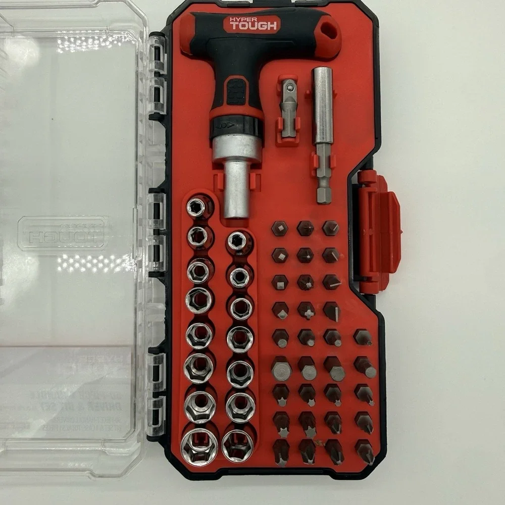 Hyper Tough 50-Piece T-Handle Driver and Drill Bit Set‎ in Click Fit Case